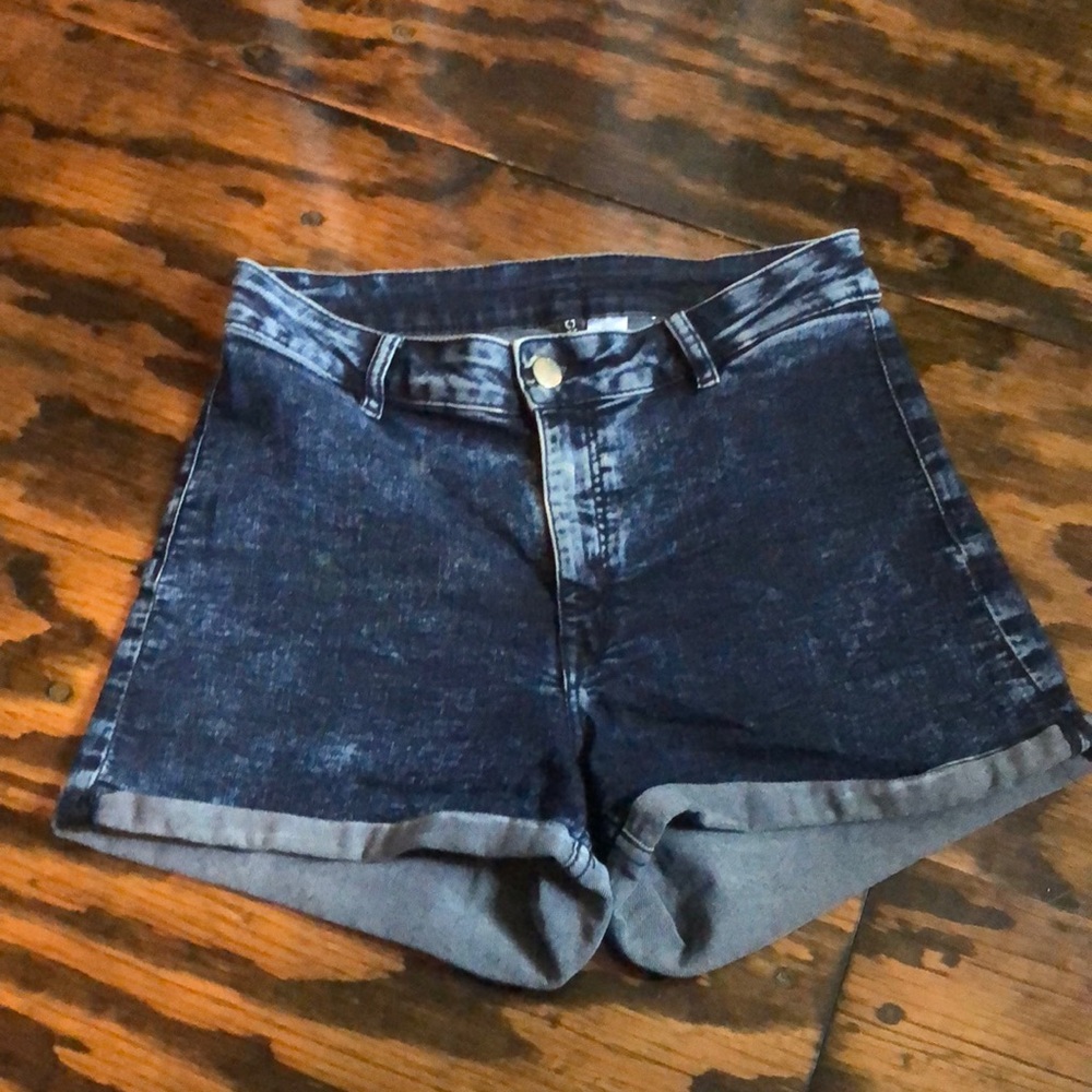 High waisted jean shorts